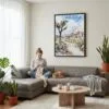 02 - Framed Joshua Tree National Park Canvas Print - Woman Knitting on grey couch - Vertical.jpg