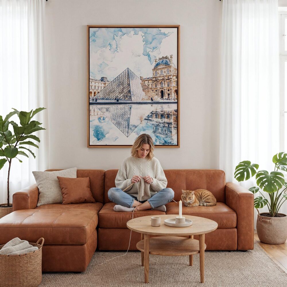 02 - Framed Louvre Watercolor Canvas Print - Woman Knitting - Vertical.jpg 02 - Framed Louvre Watercolor Canvas Print - Woman Knitting - Vertical.jpg