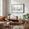02 - Framed New York Central Park in Winter Watercolor - Horizontal Art Print in Boho Living Room.jpg
