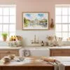 02 - Framed Rome Vitrus Capitol Watercolor - Horizontal Art Print in Farmhouse style Kitchen.jpg