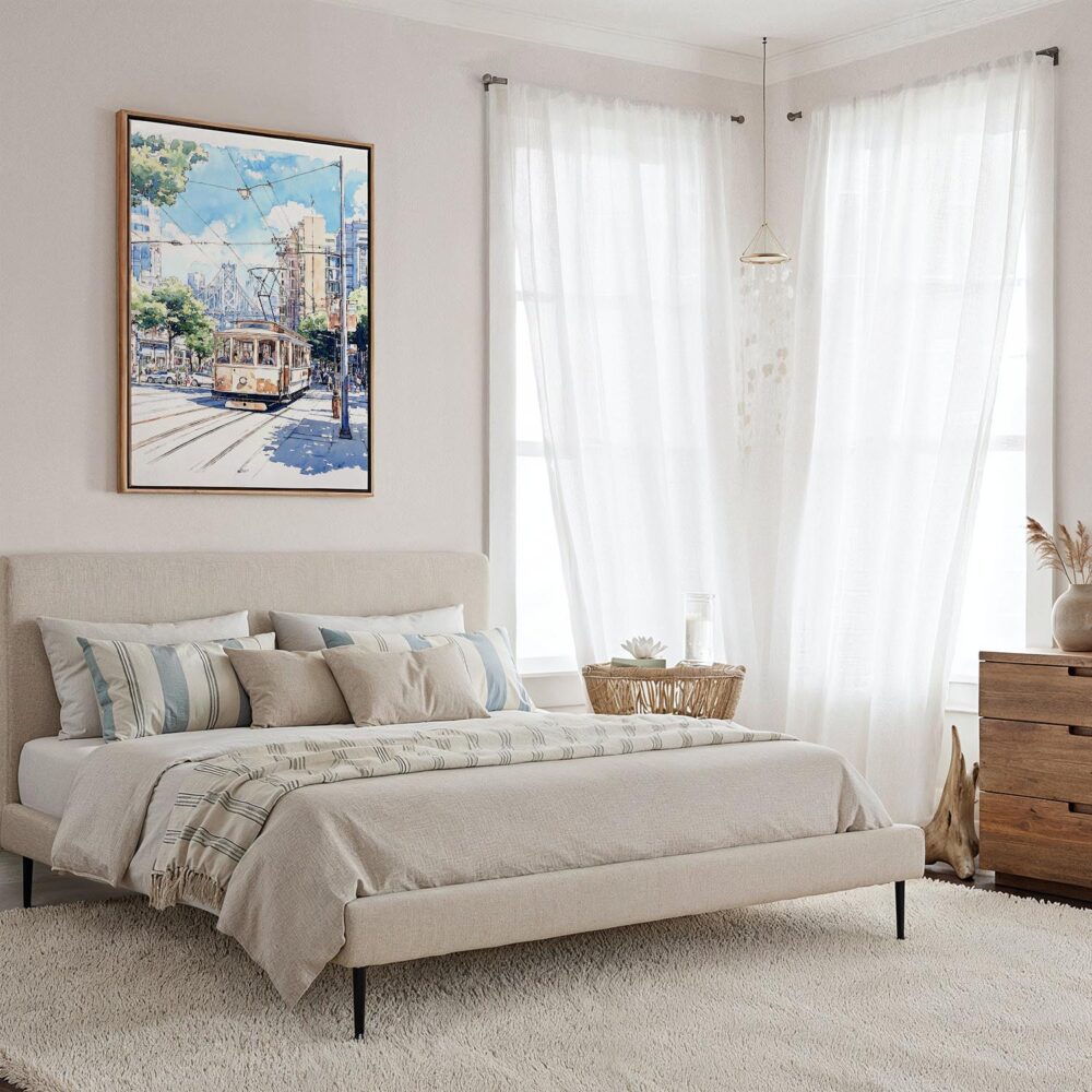 02 - Framed San Francisco - Watercolor Canvas Print - Coastal Bedroom - Vertical.jpg 02 - Framed San Francisco - Watercolor Canvas Print - Coastal Bedroom - Vertical.jpg