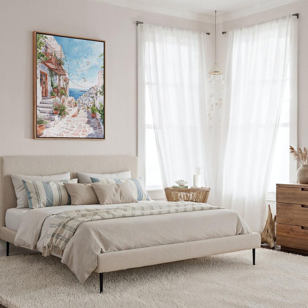 02 - Framed Santorini - Watercolor Canvas Print - Coastal Bedroom - Vertical.jpg 02 - Framed Santorini - Watercolor Canvas Print - Coastal Bedroom - Vertical.jpg