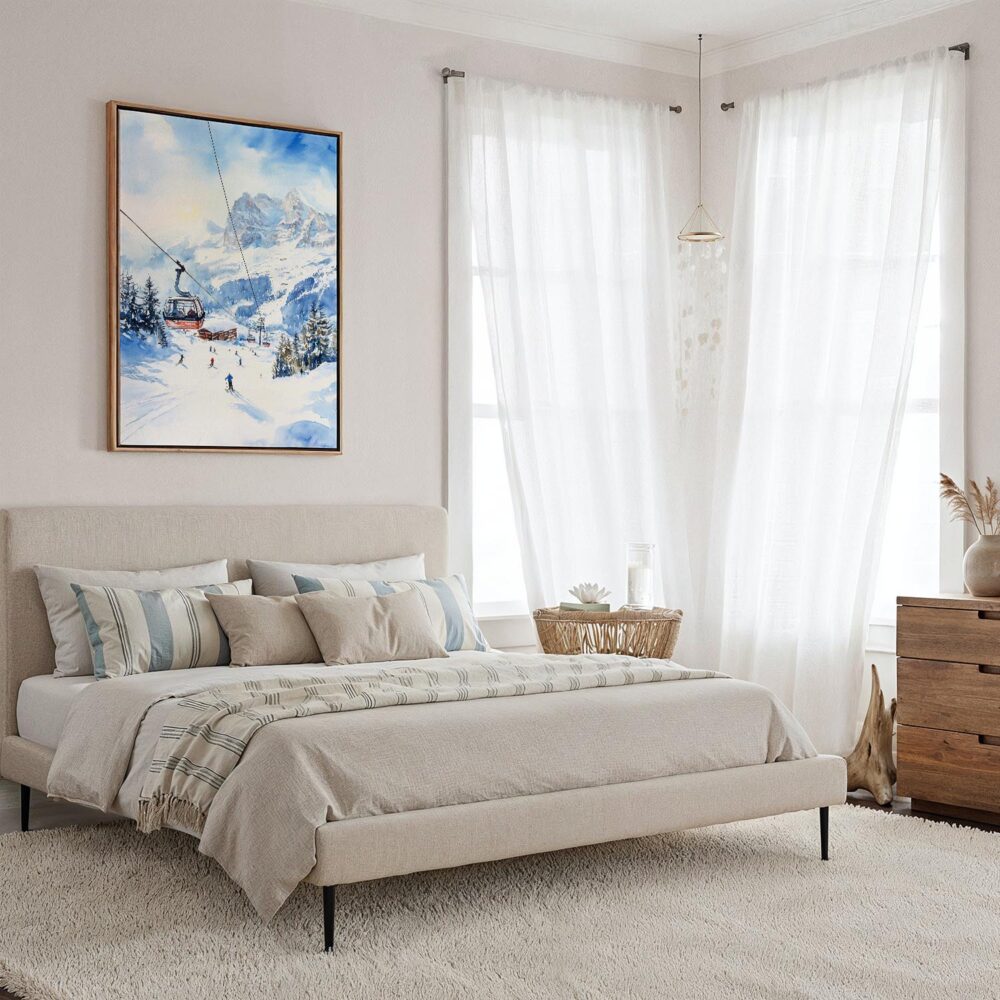 02 - Framed Skiing in Grindelwald Watercolor Canvas Print - Coastal Bedroom - Vertical.jpg 02 - Framed Skiing in Grindelwald Watercolor Canvas Print - Coastal Bedroom - Vertical.jpg