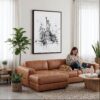 02 - Framed Statue of liberty - Pencil Drawing Canvas Print - Woman Knitting on leather couch - Vertical.jpg