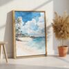 02 - Hawaii - Maui - Watercolor Canvas Print with Natural Floater Frame - Standing on Floor - Vertical.jpg