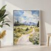 02 - Jackson Hole watercolor Canvas Print with White Floater Frame - Standing on Floor - Vertical.jpg