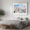 02 - Large Turkey Cappadocia Watercolor - Horizontal Art Print in Bedroom with Silver Metal Frame.jpg