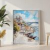 02 - Porto Ribeira Watercolor Canvas Print with White Floater Frame - Standing on Floor - Vertical.jpg