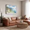 03 - 01 - Framed Lake Garda in Italy Watercolor - Horizontal Canvas Print - Boho Living Room.jpg