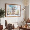 03 - 03 - Notre Dame Watercolor - Horizontal Art - Digital Download - Boho Living Room 2.jpg