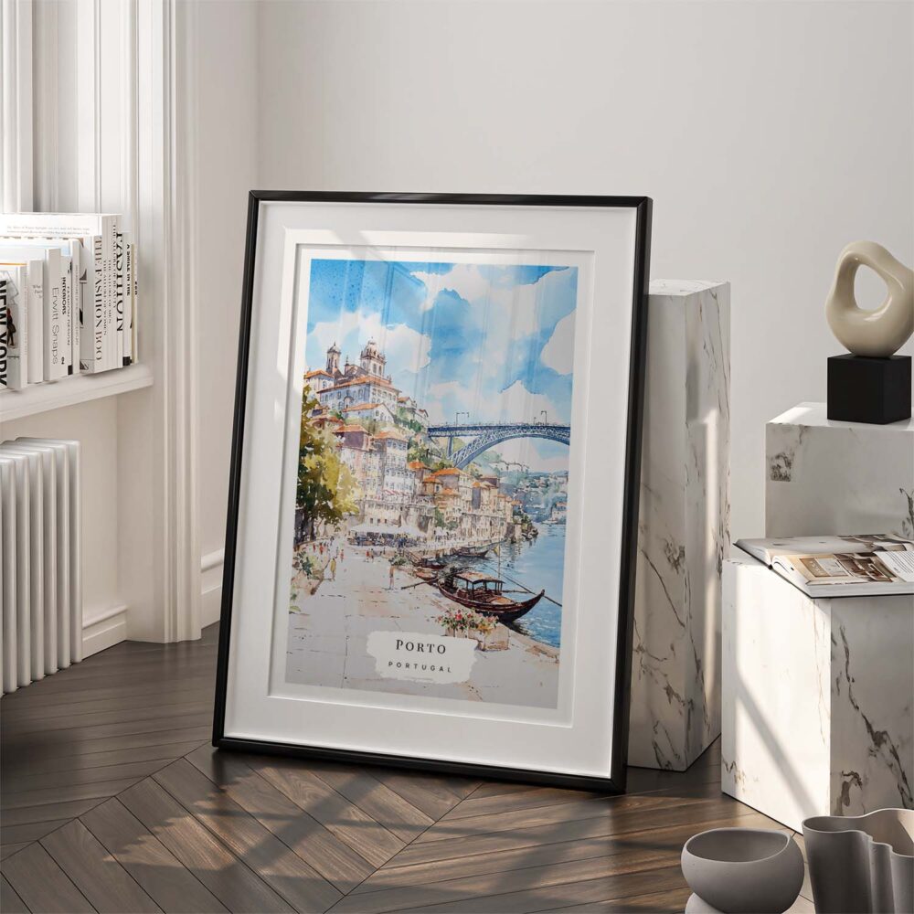 03 - 03 - Porto Ribeira Watercolor Art - Digital Download - Frame Standing on floor.jpg 03 - 03 - Porto Ribeira Watercolor Art - Digital Download - Frame Standing on floor.jpg