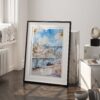 03 - 03 - Porto Ribeira with Dom Luis Bridge Watercolor Art - Digital Download - Frame Standing on floor.jpg