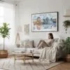 03 - 04 - Framed Louvre Watercolor - Horizontal Canvas Print - Scandi Living Room.jpg