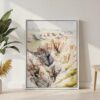 03 - Badlands Watercolor Canvas Print with White Floater Frame - Standing on Floor - Vertical.jpg