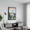 03 - Black Framed Athens Georgia Watercolor Canvas Print - Contemporary Living Room - Vertical.jpg