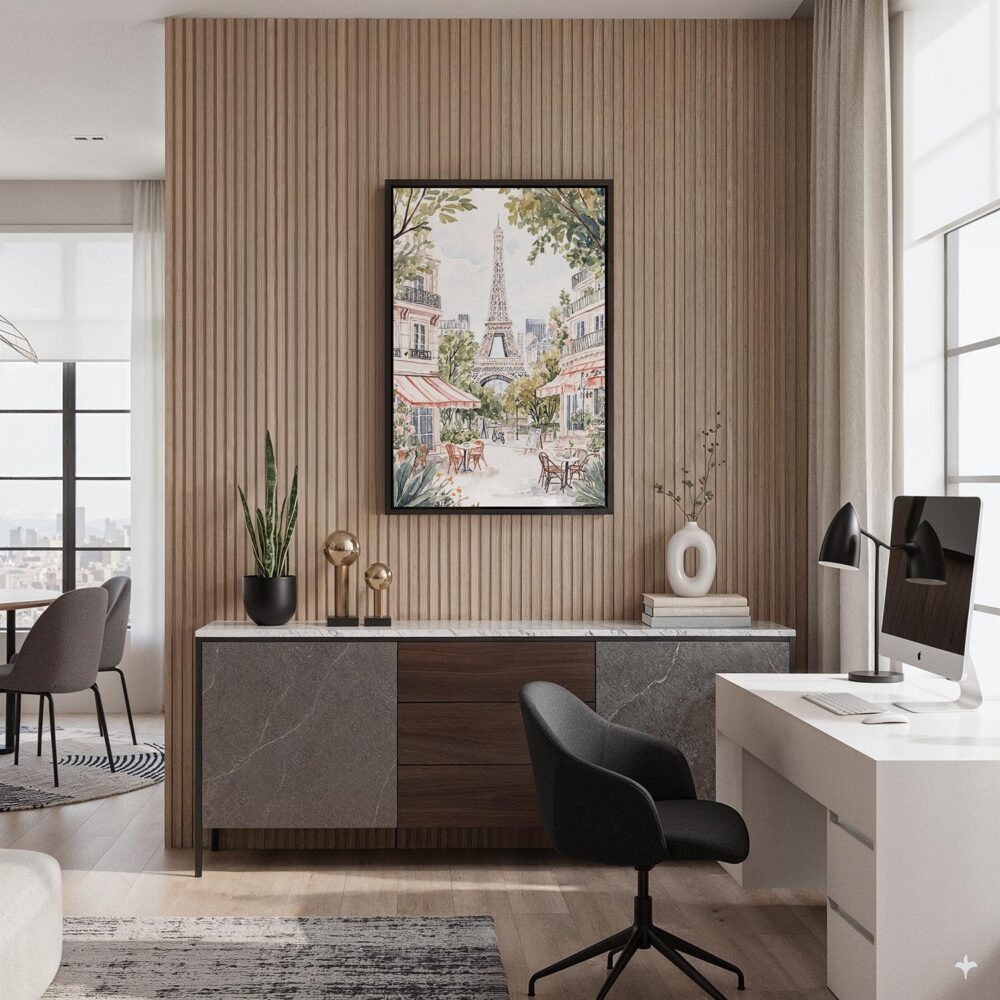 03 - Black Framed Cozy Paris Cafe Streetscene with Eiffel Tower Watercolor@2x Canvas Print - Home Office - Vertical.jpg 03 - Black Framed Cozy Paris Cafe Streetscene with Eiffel Tower Watercolor@2x Canvas Print - Home Office - Vertical.jpg