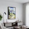 03 - Black Framed Dolomites Hiking Watercolor Canvas Print - Contemporary Living Room - Vertical.jpg