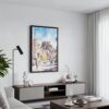 03 - Black Framed Edinburgh watercolor Canvas Print - Contemporary Living Room - Vertical.jpg