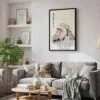 03 - Black Framed Japanese Macaque in Onsen Vintage Illustration Canvas Print - Skandinavian Living Room - Vertical.jpg