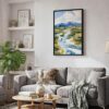 03 - Black Framed Kobuk Valley National Park Watercolor Canvas Print - Skandinavian Living Room - Vertical.jpg
