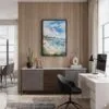 03 - Black Framed Laguna Beach Coast Watercolor Canvas Print - Home Office - Vertical.jpg