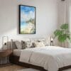 03 - Black Framed Laguna Beach Watercolor Canvas Print - Bedroom - Vertical.jpg