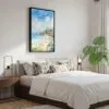 03 - Black Framed Laguna Beach Watercolor Canvas Print - Bedroom - Vertical.jpg