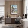03 - Black Framed Lake Tahoe watercolor Canvas Print - Home Office - Vertical.jpg