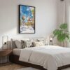 03 - Black Framed Las Vegas Nevada Watercolor Canvas Print - Bedroom - Vertical.jpg