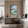 03 - Black Framed Maldives Watercolor Canvas Print - Home Office - Vertical.jpg