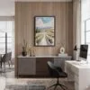 03 - Black Framed Napa Valley Vineyard Watercolor Canvas Print - Home Office - Vertical.jpg