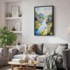 03 - Black Framed Ninh Binh Watercolor Canvas Print - Skandinavian Living Room - Vertical.jpg