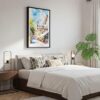 03 - Black Framed Norwich England Watercolor Canvas Print - Bedroom - Vertical.jpg