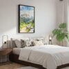 03 - Black Framed Rocky Mountains Watercolor Canvas Print - Bedroom - Vertical.jpg