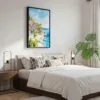 03 - Black Framed Sicily Italy Watercolor Canvas Print - Bedroom - Vertical.jpg