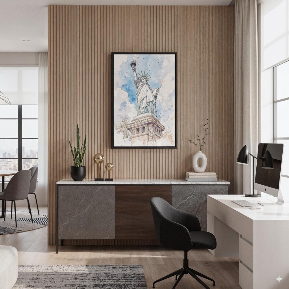 03 - Black Framed Statue of liberty - Watercolor Canvas Print - Home Office - Vertical.jpg 03 - Black Framed Statue of liberty - Watercolor Canvas Print - Home Office - Vertical.jpg