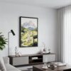 03 - Black Framed The Dolomites Watercolor Canvas Print - Contemporary Living Room - Vertical.jpg
