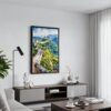 03 - Black Framed The Great Wall of China Watercolor Canvas Print - Contemporary Living Room - Vertical.jpg