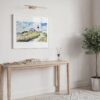 03 - Cape Cod Nobska Lighthouse Watercolor - Horizontal Art Print in Hallway with White Frame.jpg