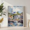 03 - Cape Cod Watercolor Canvas Print with White Floater Frame - Standing on Floor - Vertical.jpg