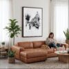 03 - Framed Amsterdam - Pencil Drawing - 2 Canvas Print - Woman Knitting on leather couch - Vertical.jpg