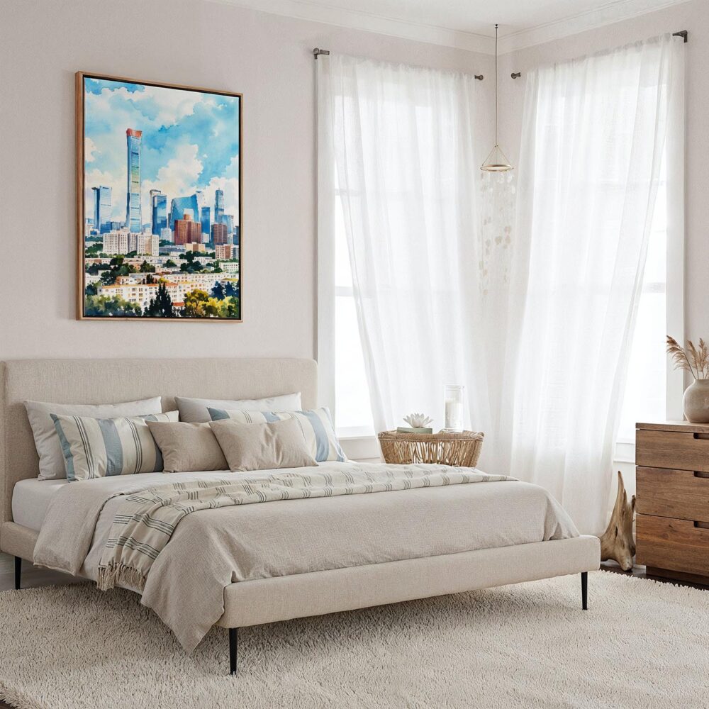 03 - Framed Beijing Skyline Watercolor Canvas Print - Coastal Bedroom - Vertical.jpg 03 - Framed Beijing Skyline Watercolor Canvas Print - Coastal Bedroom - Vertical.jpg