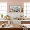 03 - Framed Cape Town Watercolor - Horizontal Art Print in Farmhouse style Kitchen.jpg