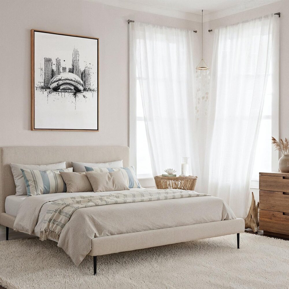 03 - Framed Chicago - The Bean - Pencil Drawing Canvas Print - Coastal Bedroom - Vertical.jpg 03 - Framed Chicago - The Bean - Pencil Drawing Canvas Print - Coastal Bedroom - Vertical.jpg