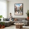 03 - Framed Dublin Ireland Watercolor Canvas Print - Woman Knitting on grey couch - Vertical.jpg