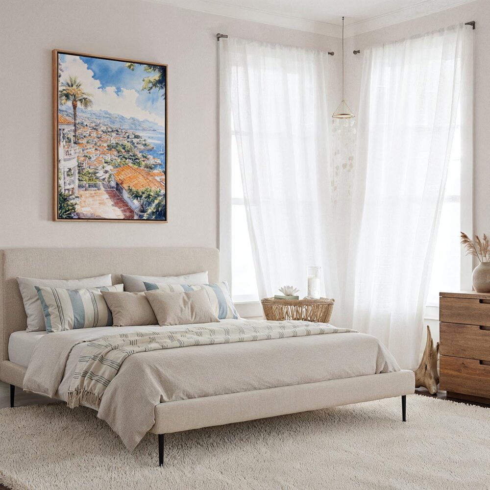 03 - Framed Funchal - Watercolor Canvas Print - Coastal Bedroom - Vertical.jpg 03 - Framed Funchal - Watercolor Canvas Print - Coastal Bedroom - Vertical.jpg