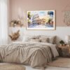 03 - Framed Rome Colosseum Watercolor - Horizontal Art Print in Boho Bedroom.jpg