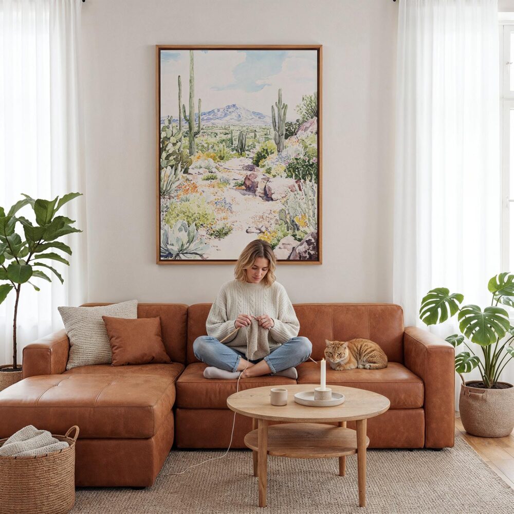 03 - Framed Saguaro National Park Watercolor Canvas Print - Woman Knitting - Vertical.jpg 03 - Framed Saguaro National Park Watercolor Canvas Print - Woman Knitting - Vertical.jpg