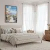 03 - Framed Santa Barbara California Watercolor Canvas Print - Coastal Bedroom - Vertical.jpg