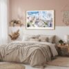 03 - Framed Turkey Cappadocia Watercolor - Horizontal Art Print in Boho Bedroom.jpg